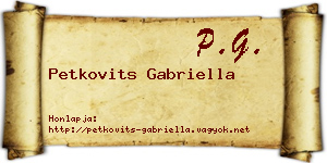 Petkovits Gabriella névjegykártya